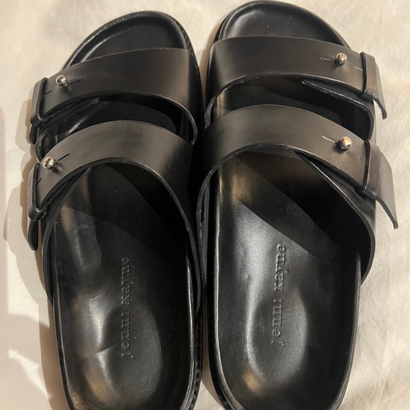 Jenni Kayne Double Strap Black Sandals - Picture 6 of 16